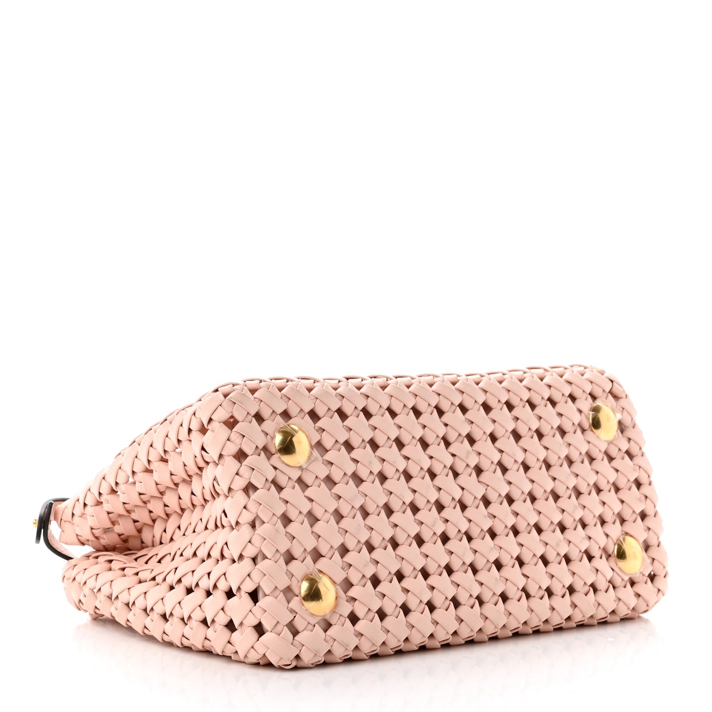 Nappa Woven Mini Peekaboo Iconic Satchel Rosa Confetto