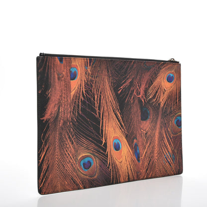 Givenchy Coated Canvas Peacock Print Large Zip Pouch 3 of 7