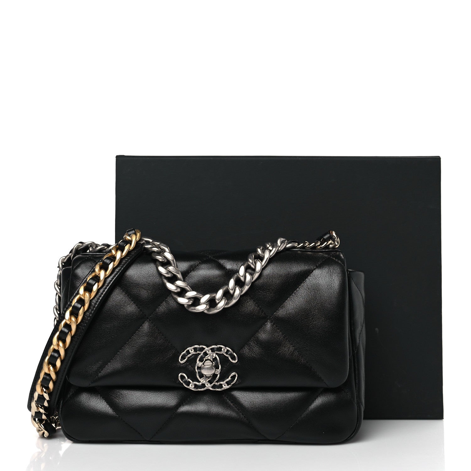 Chanel Lambskin Quilted Medium Chanel 19 Flap Black 10 of 10