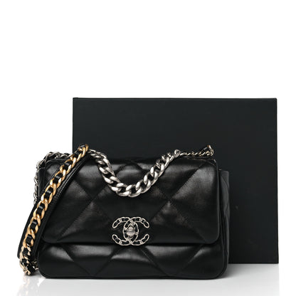 Chanel Lambskin Quilted Medium Chanel 19 Flap Black 10 of 10