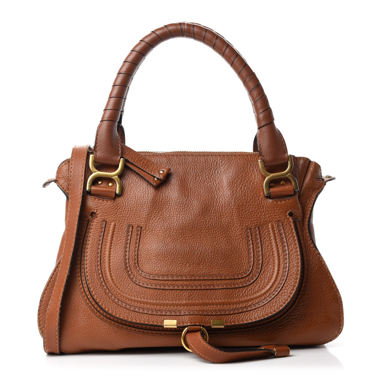 Chloe Calfskin Medium Marcie Satchel Tan 1 of 16
