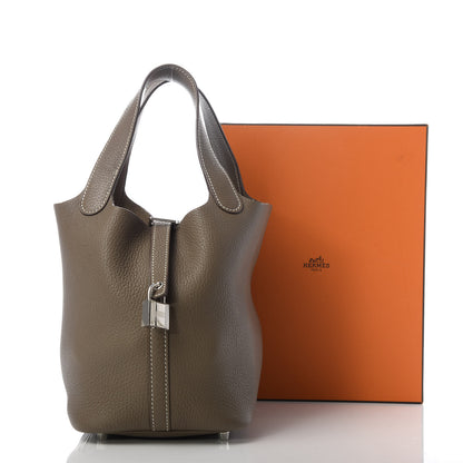 Hermes Taurillon Clemence Picotin Lock 18 PM Etoupe 10 of 10