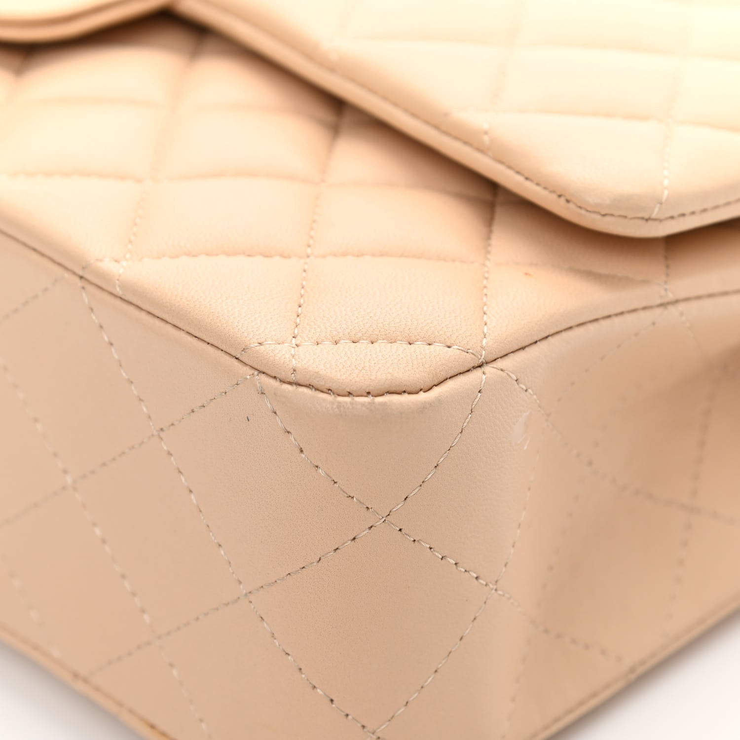 Chanel Lambskin Quilted Medium Double Flap Beige 9 of 15