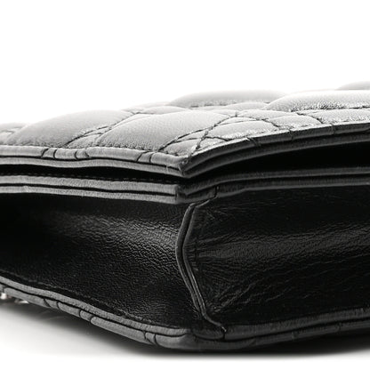 Christian Dior Lambskin Cannage Lady Dior Convertible Clutch Black 8 of 9