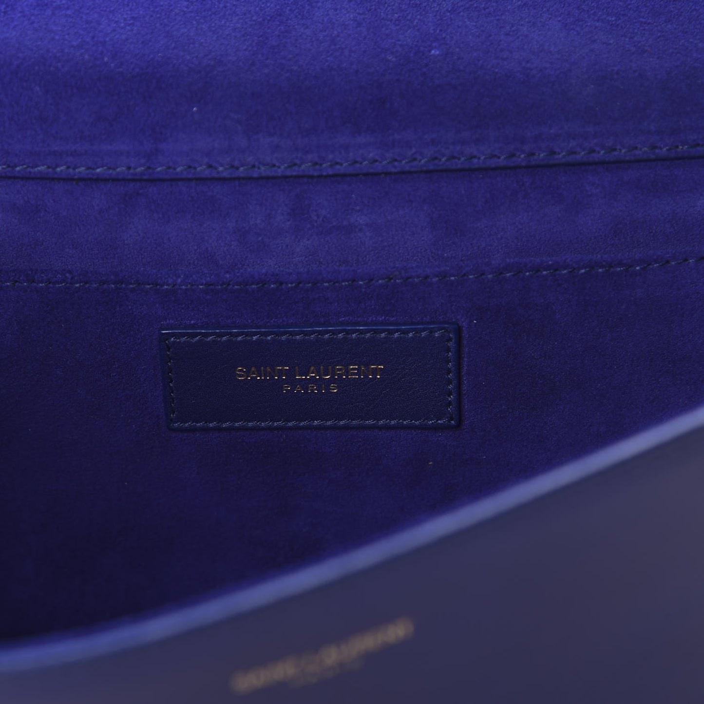 Calfskin Classic Y Ligne Clutch Royal Blue