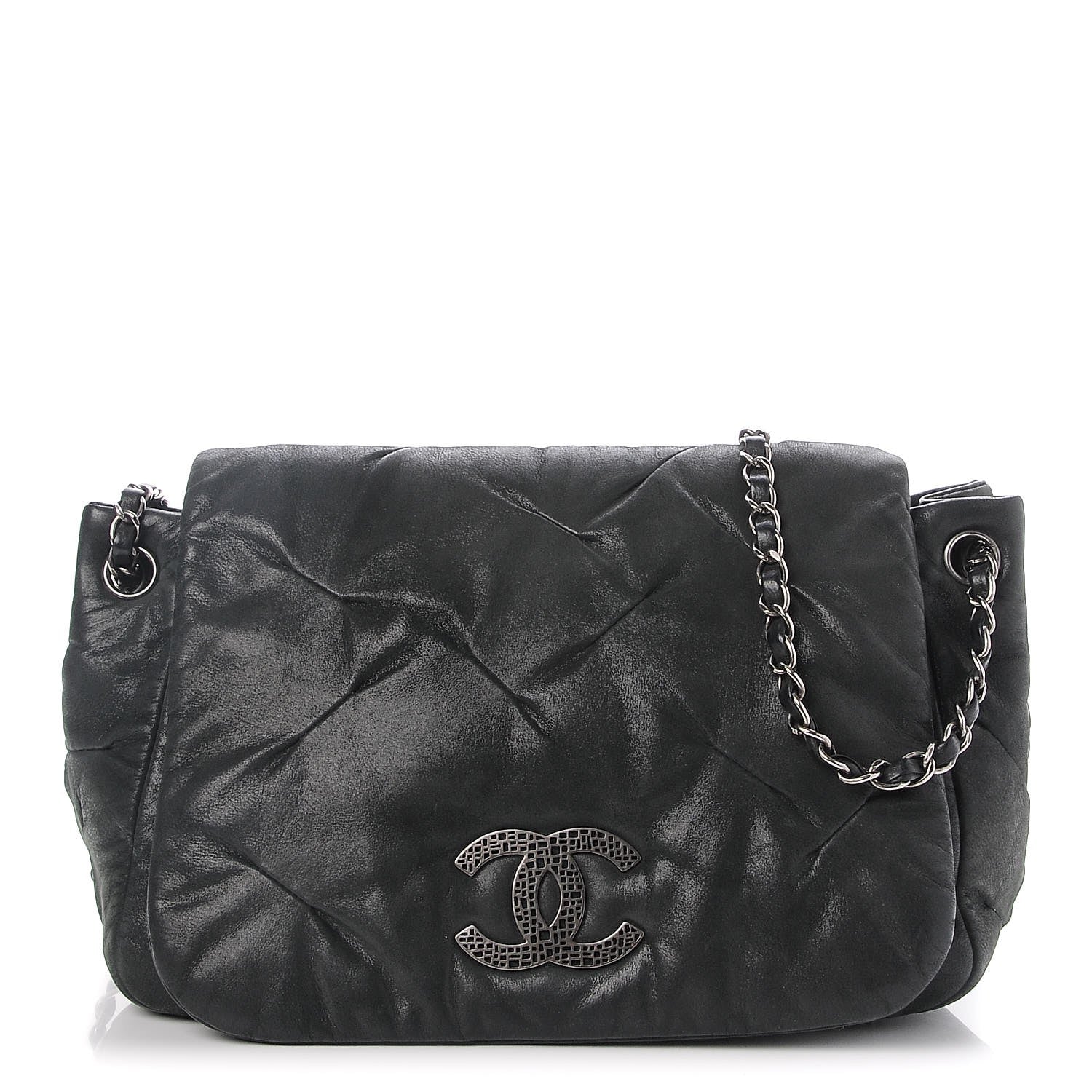 Chanel Iridescent Calfskin Glint Accordion Flap Black 1 of 8