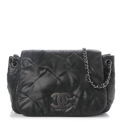 Chanel Iridescent Calfskin Glint Accordion Flap Black 1 of 8