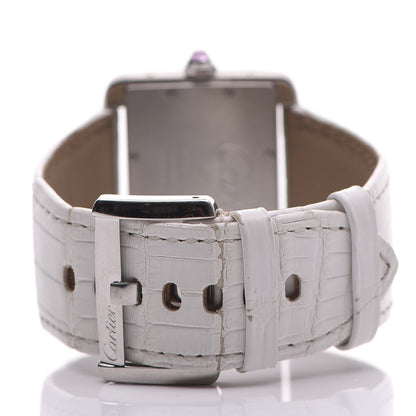 Cartier Stainless Steel Alligator 32mm Tank Divan Quartz Watch White 4 of 13