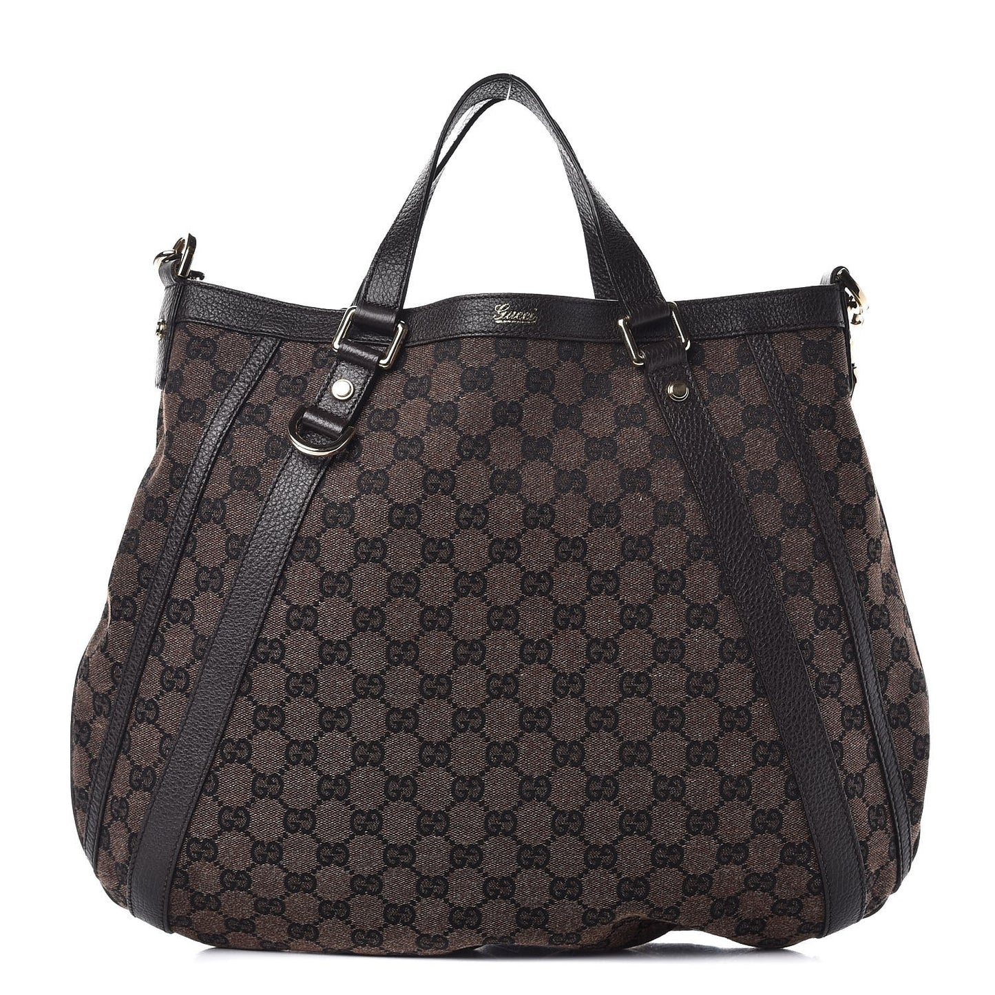 Monogram Medium Abbey Convertible Tote Dark Brown