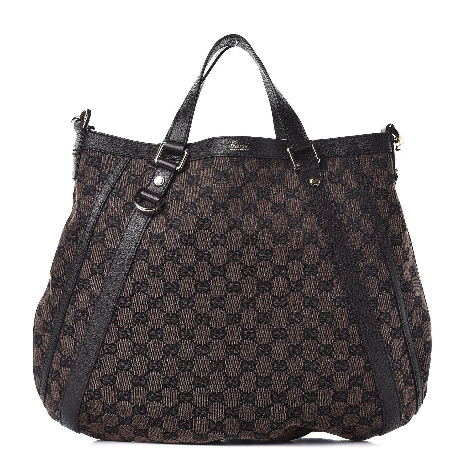 Gucci Monogram Medium Abbey Convertible Tote Dark Brown 1 of 8