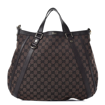 Gucci Monogram Medium Abbey Convertible Tote Dark Brown 1 of 8
