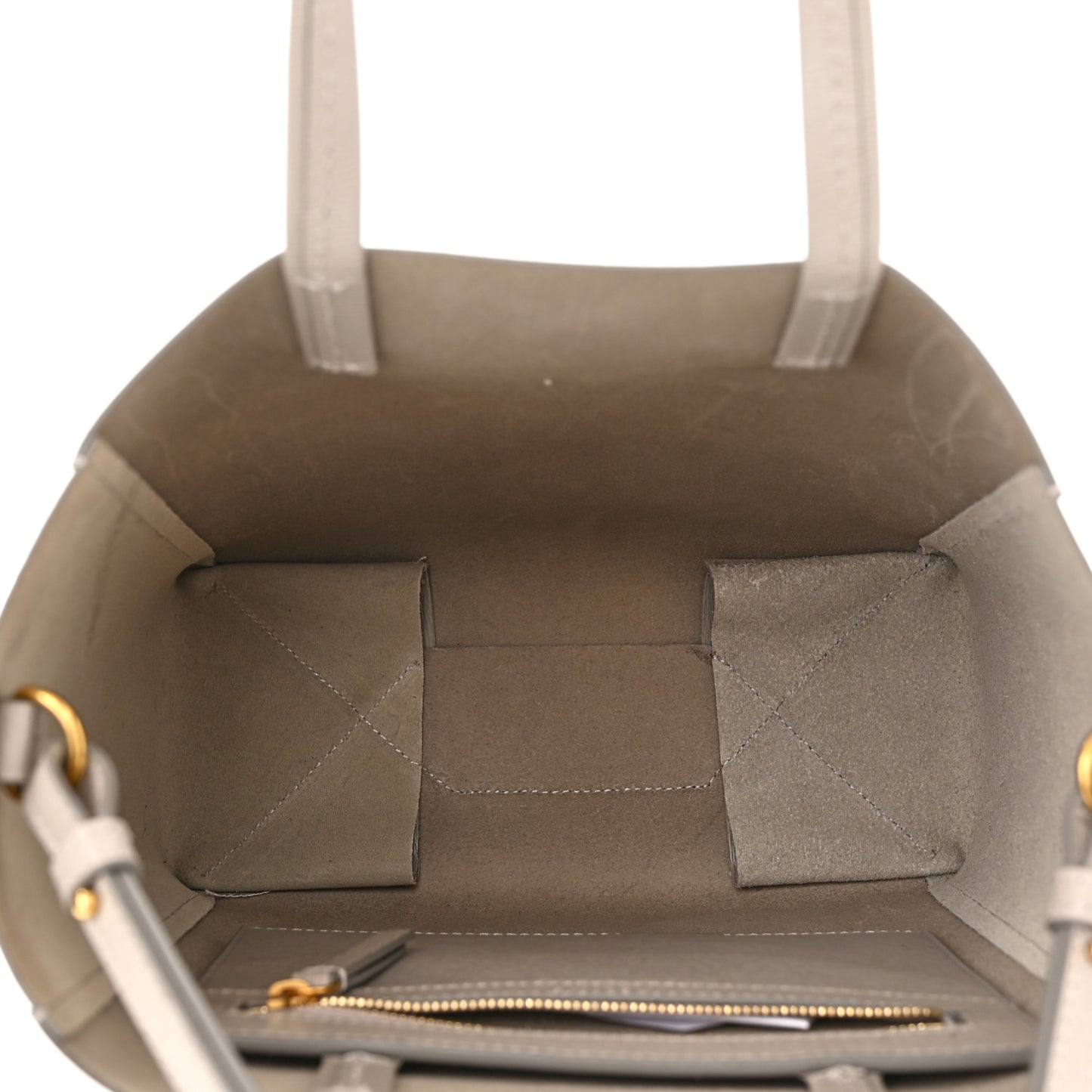 Grained Calfskin Small Vertical Cabas Clay