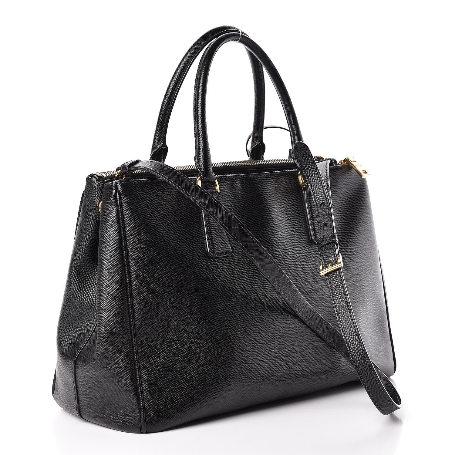 Prada Saffiano Medium Galleria Double Zip Tote Black 4 of 29