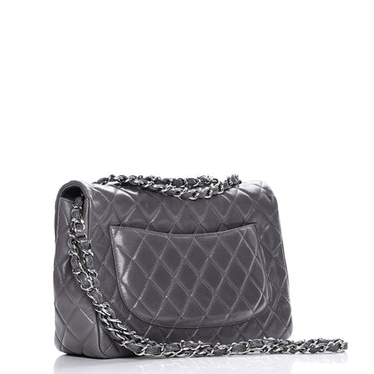 Chanel Lambskin Quilted Jumbo Single Flap Grey 3 of 12