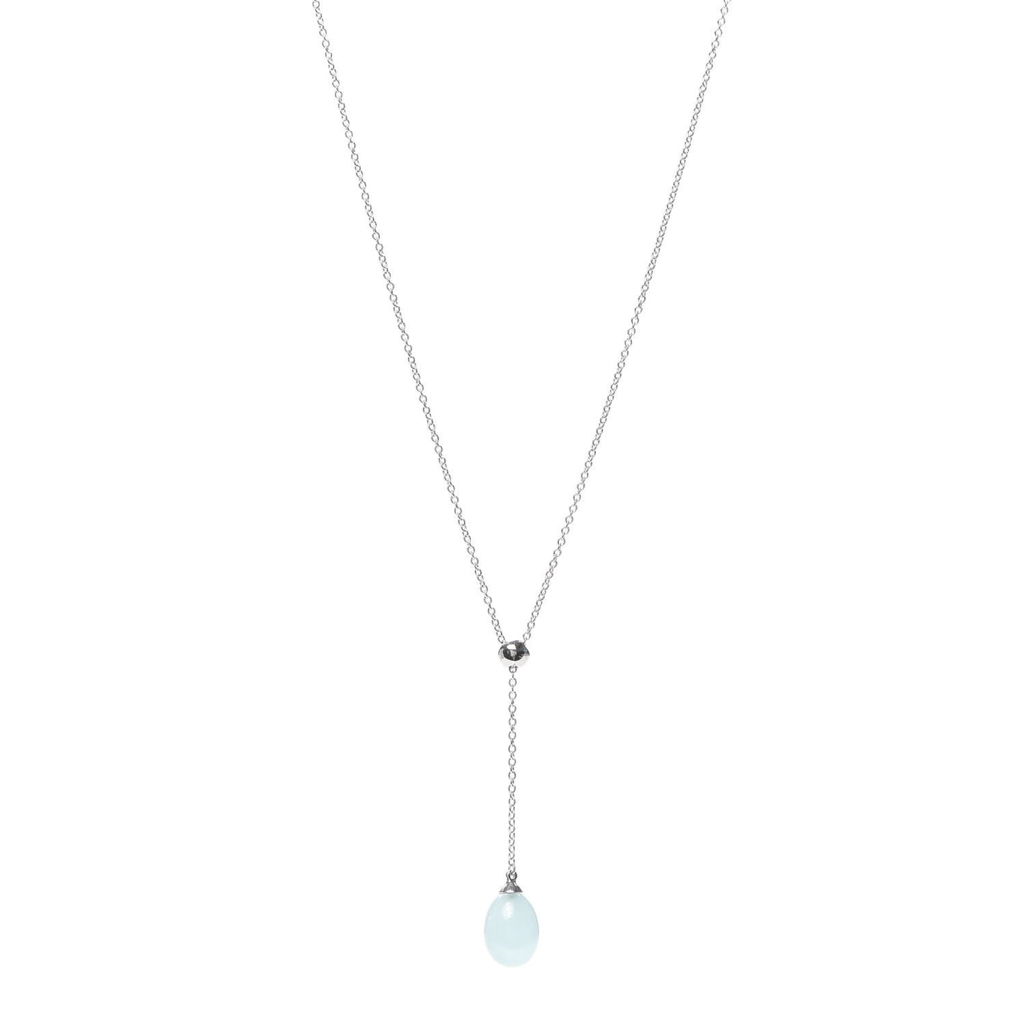 18K White Gold Aquamarine Rainbow Drops Pendant Necklace