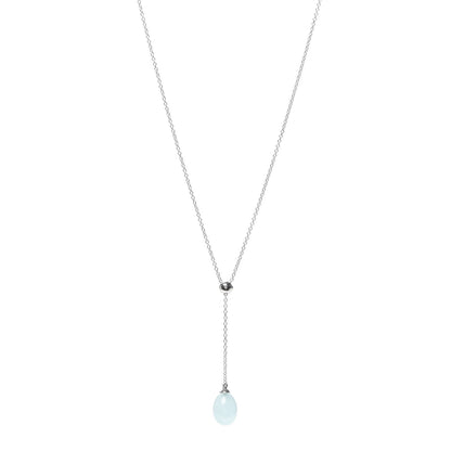 Tiffany 18K White Gold Aquamarine Rainbow Drops Pendant Necklace 1 of 5