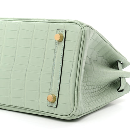 Hermes Matte Alligator Birkin 25 Vert D'eau 9 of 10
