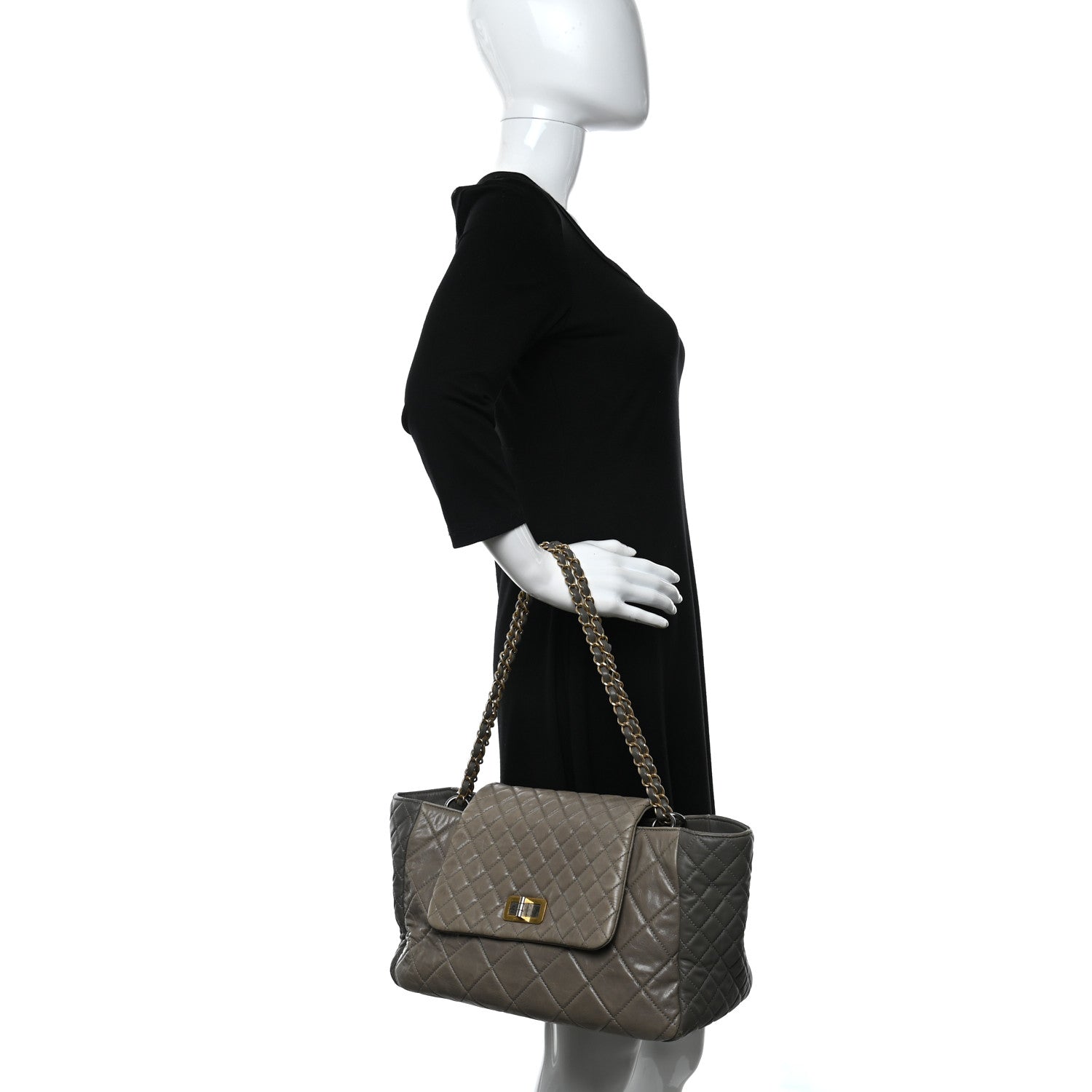 Chanel Glazed Crinkled Lambskin Mademoiselle Large East West Flap Grey 2 of 11