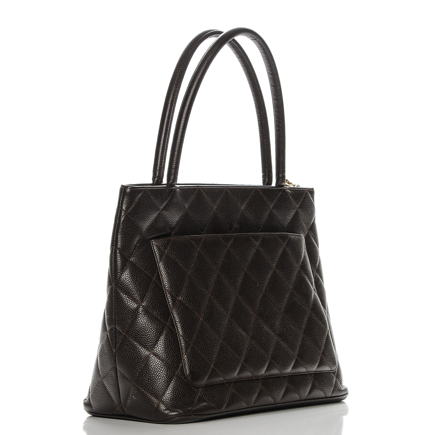 Chanel Caviar Quilted Medallion CC Tote Dark Brown 3 of 12