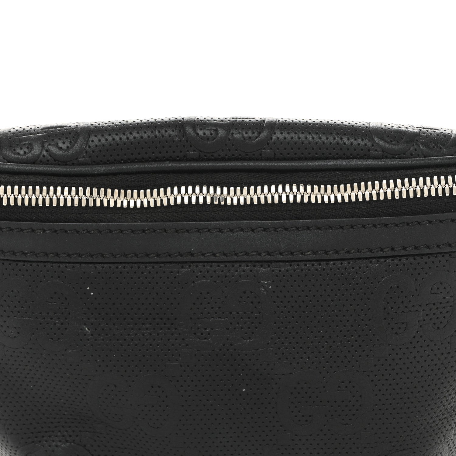 Gucci Calfskin GG Tennis Embossed Belt Bag Black 8 of 10