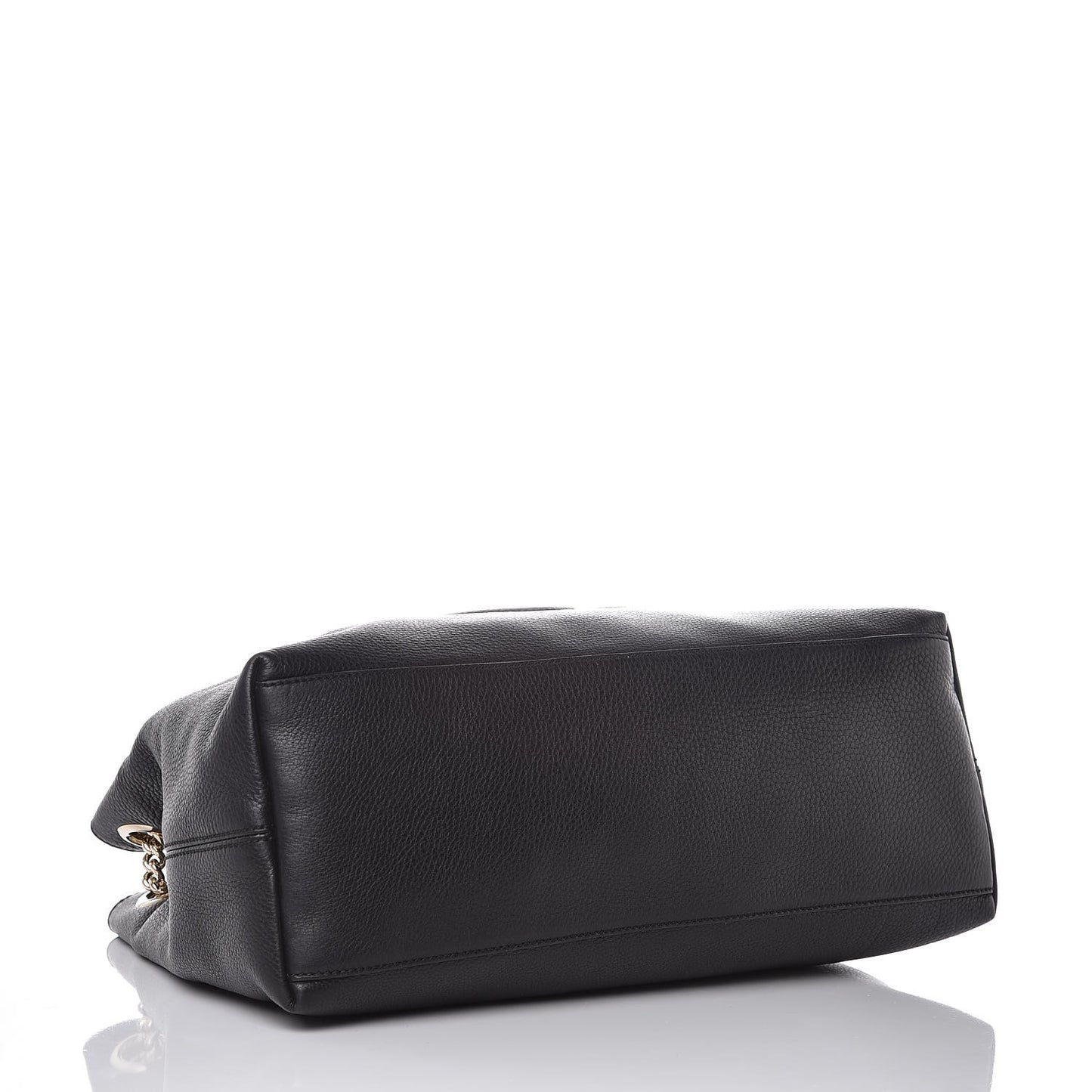 Pebbled Calfskin Medium Soho Chain Shoulder Bag Black