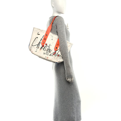 Christian Louboutin Canvas Frangibus Tote White Multicolor 2 of 10