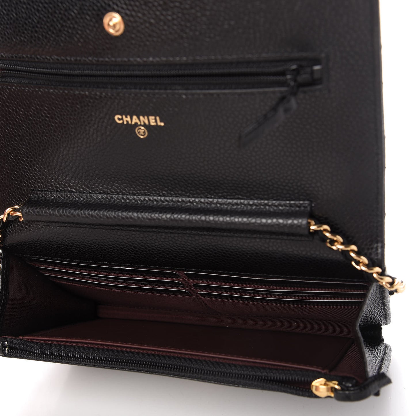 Caviar Quilted Wallet On Chain WOC Black