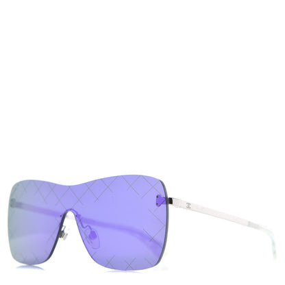 Chanel Shield Runway Sunglasses 4215 Silver Purple 1 of 7