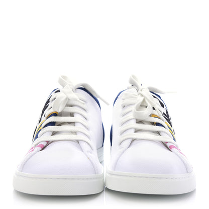 Fendi Stretch Knit FF Lace Up Sneakers 6 White 2 of 8