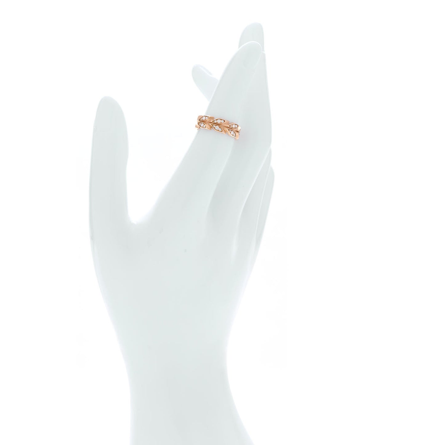 18K Rose Gold Diamond Victoria Vine Band Ring 49 5