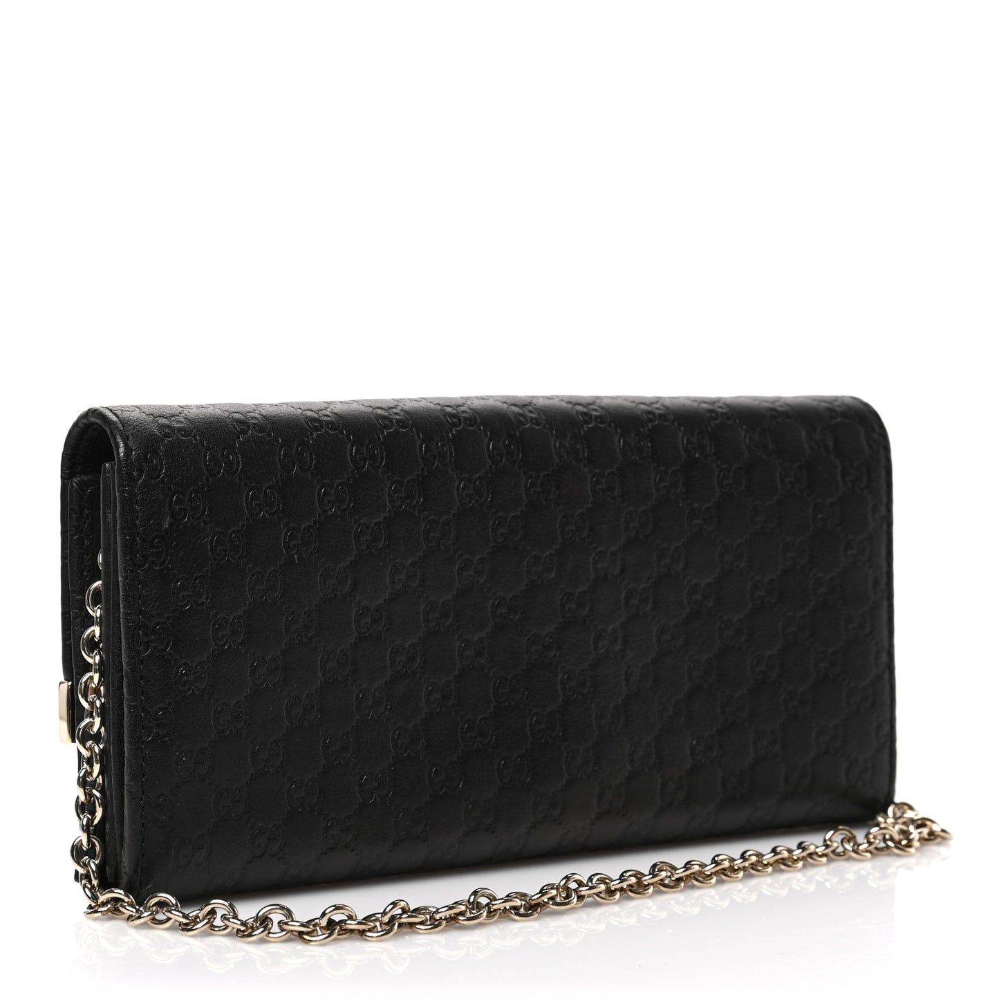 Soft Microguccissima Dice Chain Wallet Black