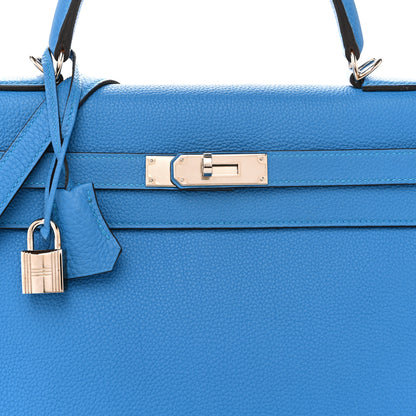 Hermes Togo Kelly Retourne 32 Bleu Zanzibar 8 of 14