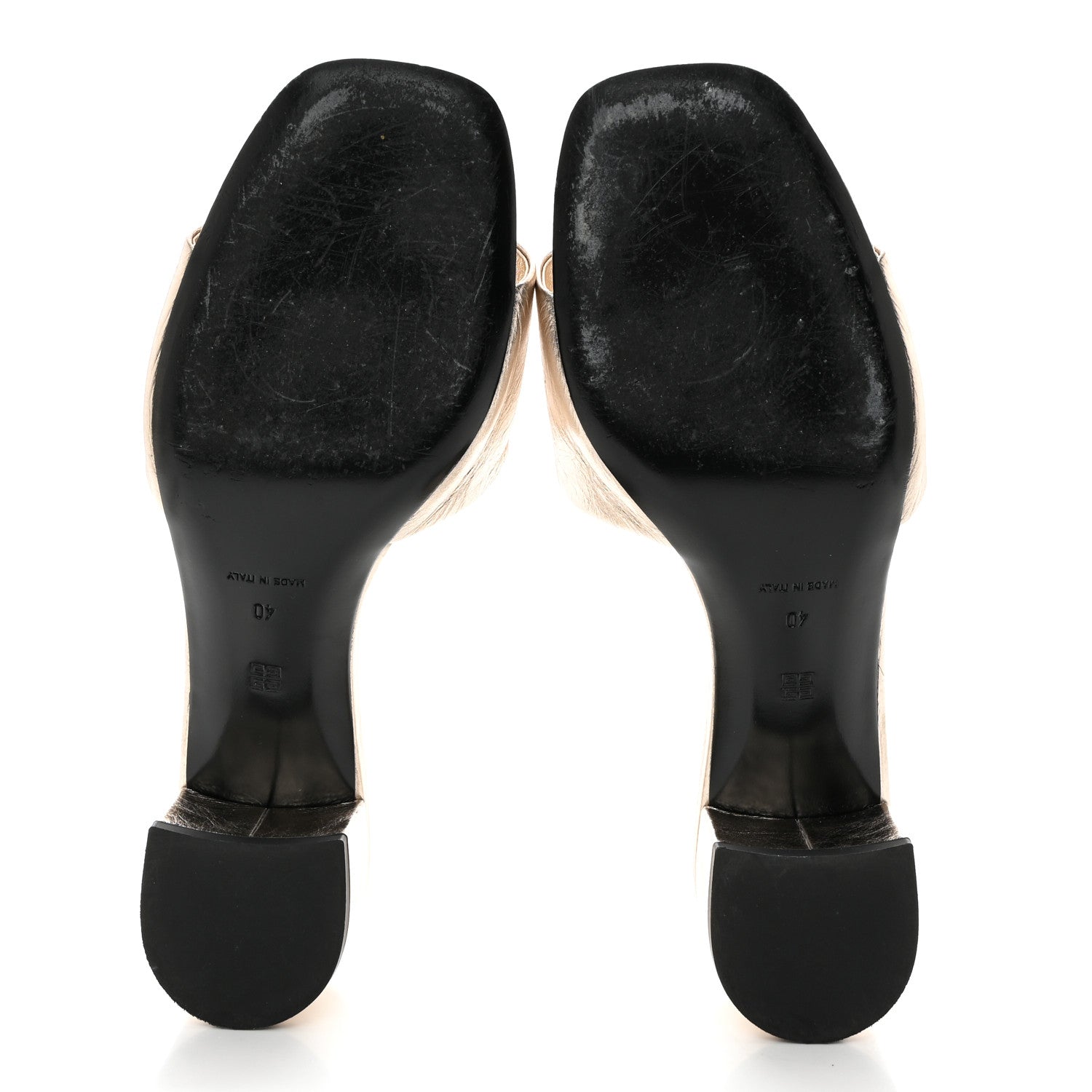 Givenchy Laminated Calfskin 4G Logo Mule Sandals 40 Dusty Golden 5 of 10