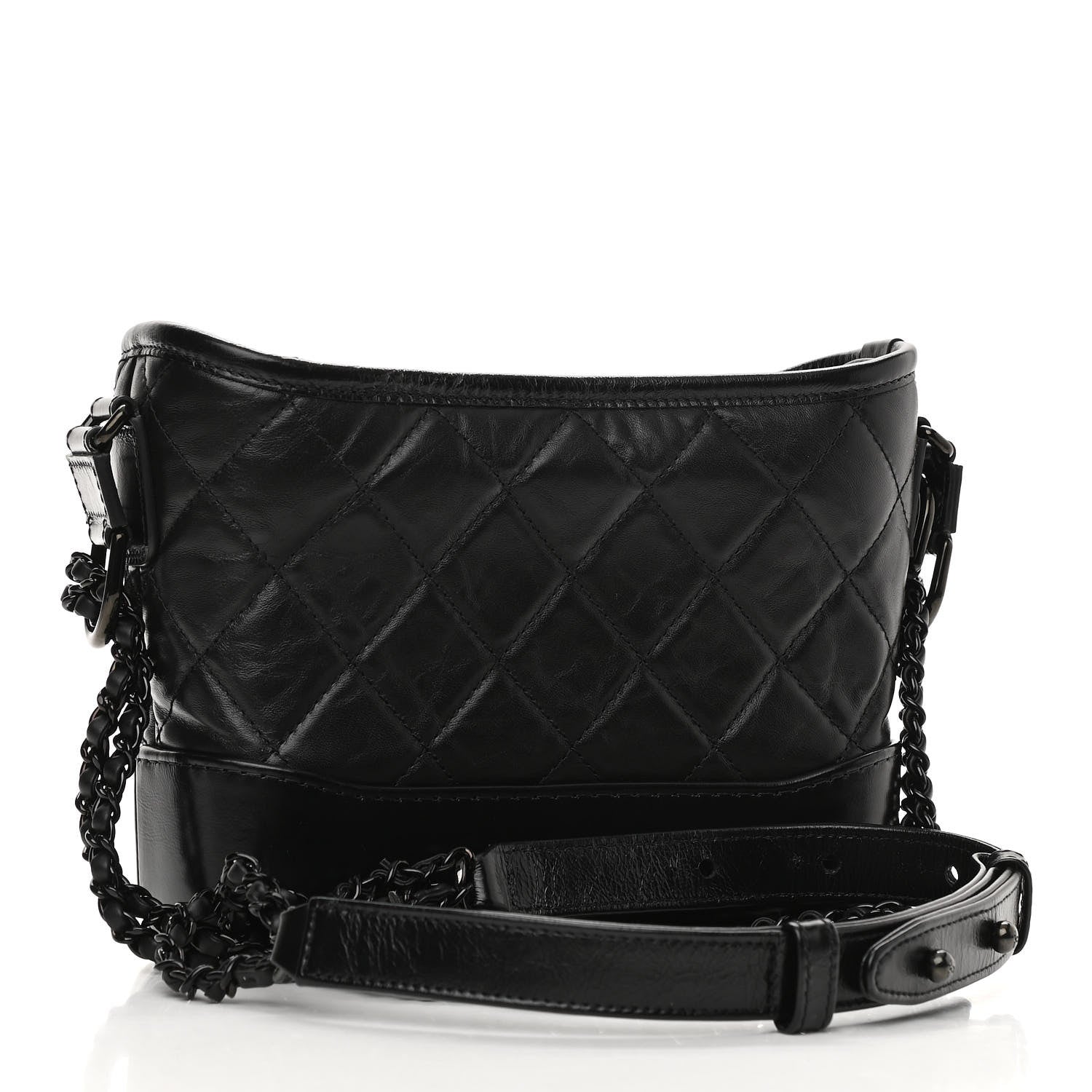 Chanel Aged Calfskin Quilted Small Gabrielle Hobo So Black 2 of 9