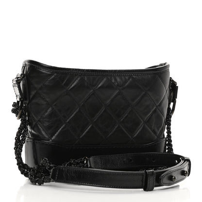 Chanel Aged Calfskin Quilted Small Gabrielle Hobo So Black 2 of 9