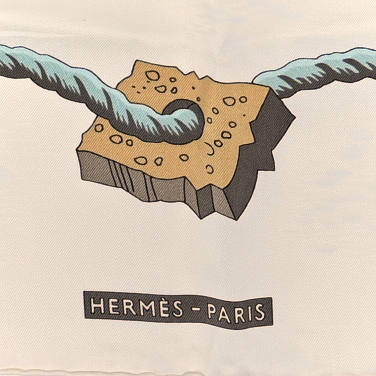 Hermes Silk Bouteilles A La Mer Scarf 90 White Aqua Bleu Lavande 2 of 3
