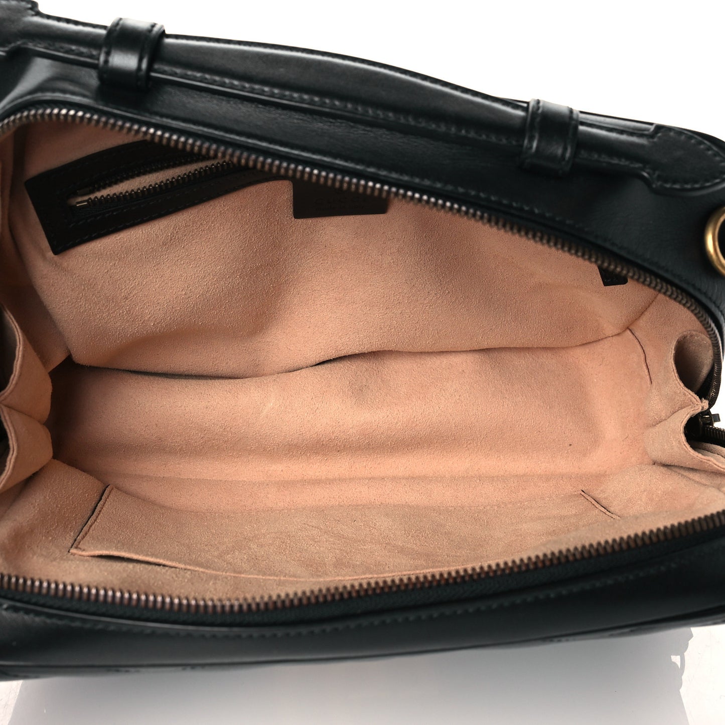 Calfskin Matelasse Sylvie Web Small GG Marmont Top Handle Shoulder Bag Black