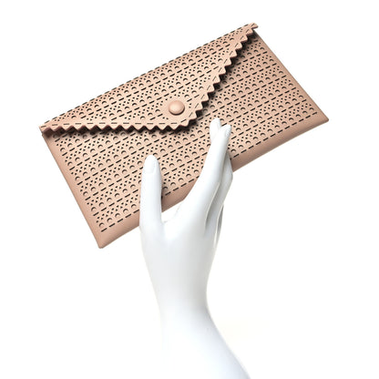 Alaia Calfskin Laser Cut Clutch Sable 2 of 10