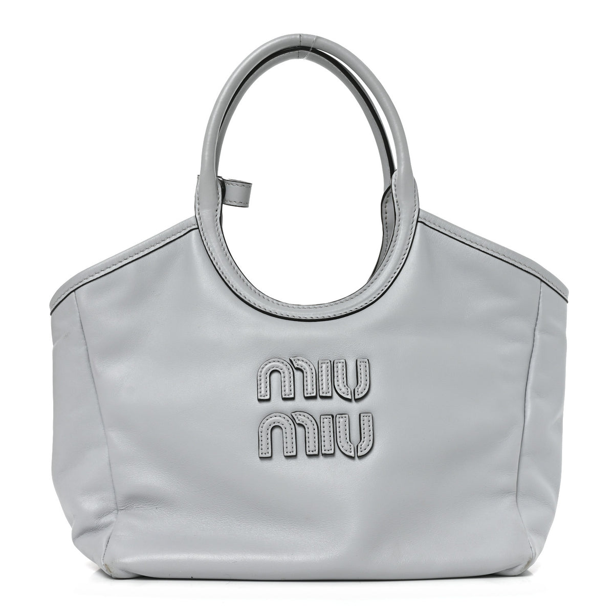 Miu Miu Soft Calf Softy Small Ivy Tote Bag Cornflower 1 of 10