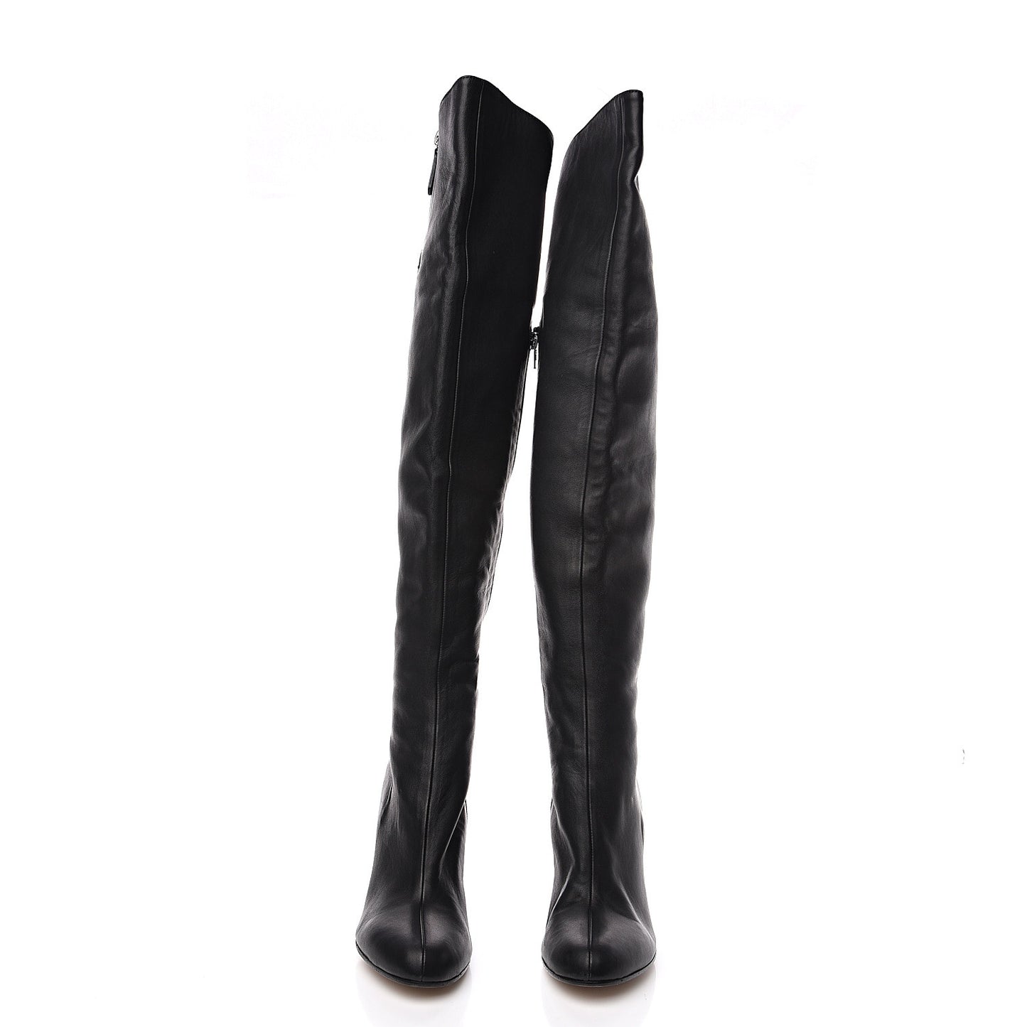 Calfskin Over The Knee Boots 39.5 Black