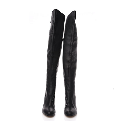 Valentino Garavani Calfskin Over The Knee Boots 39.5 Black 2 of 10