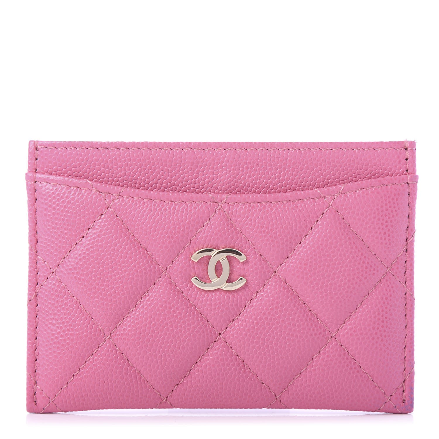 Chanel Shiny Caviar Quilted Card Holder Pink 1 of 12