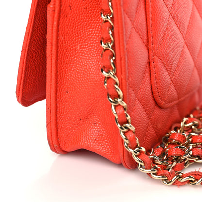 Chanel Caviar Quilted Wallet on Chain WOC Orange 12 of 12