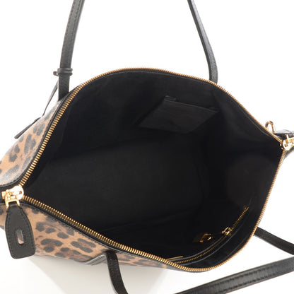 Dolce & Gabbana Textured Calfskin Leopard Print Miss Escape Tote 5 of 6