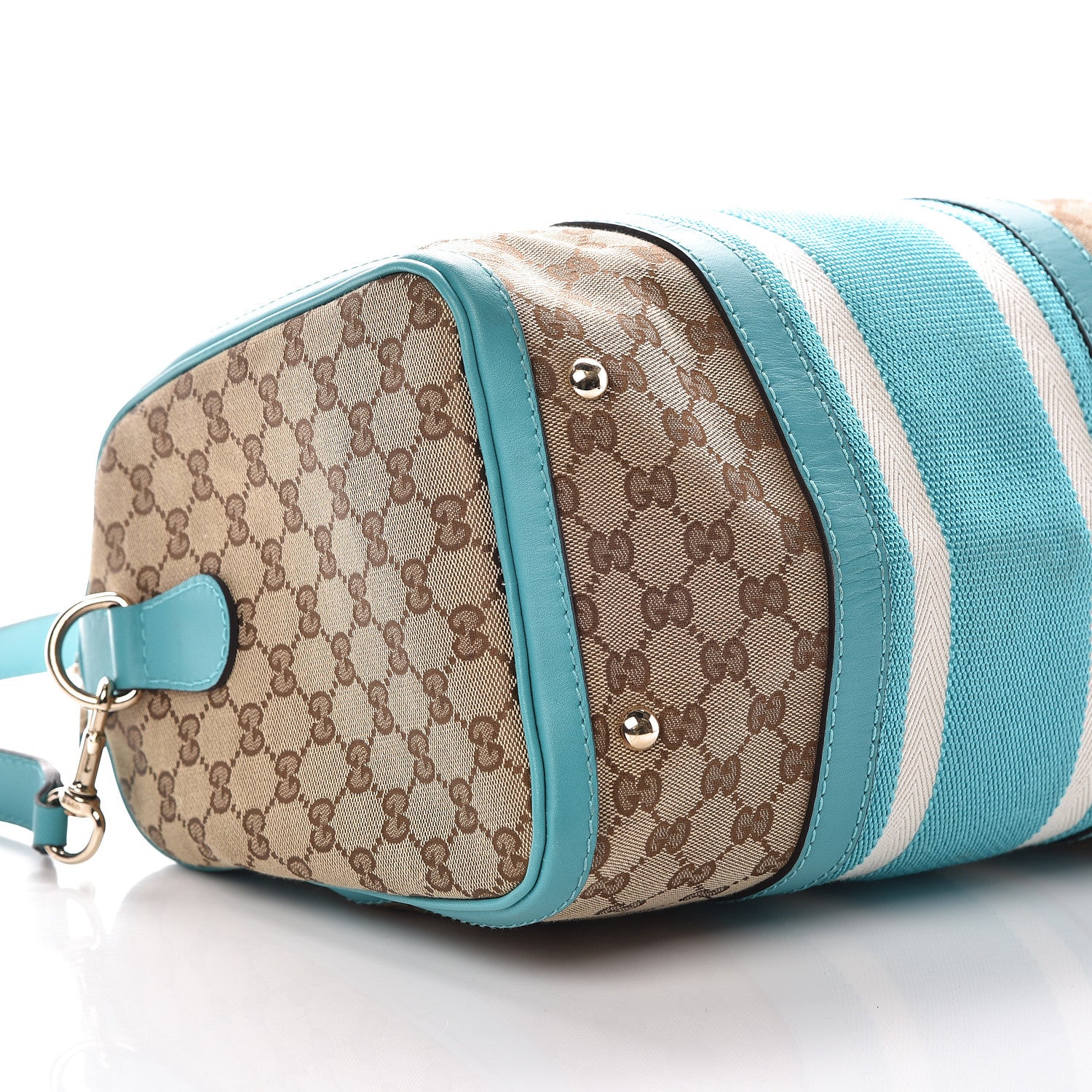 Gucci Monogram Vintage Web Medium Boston Teal 5 of 10