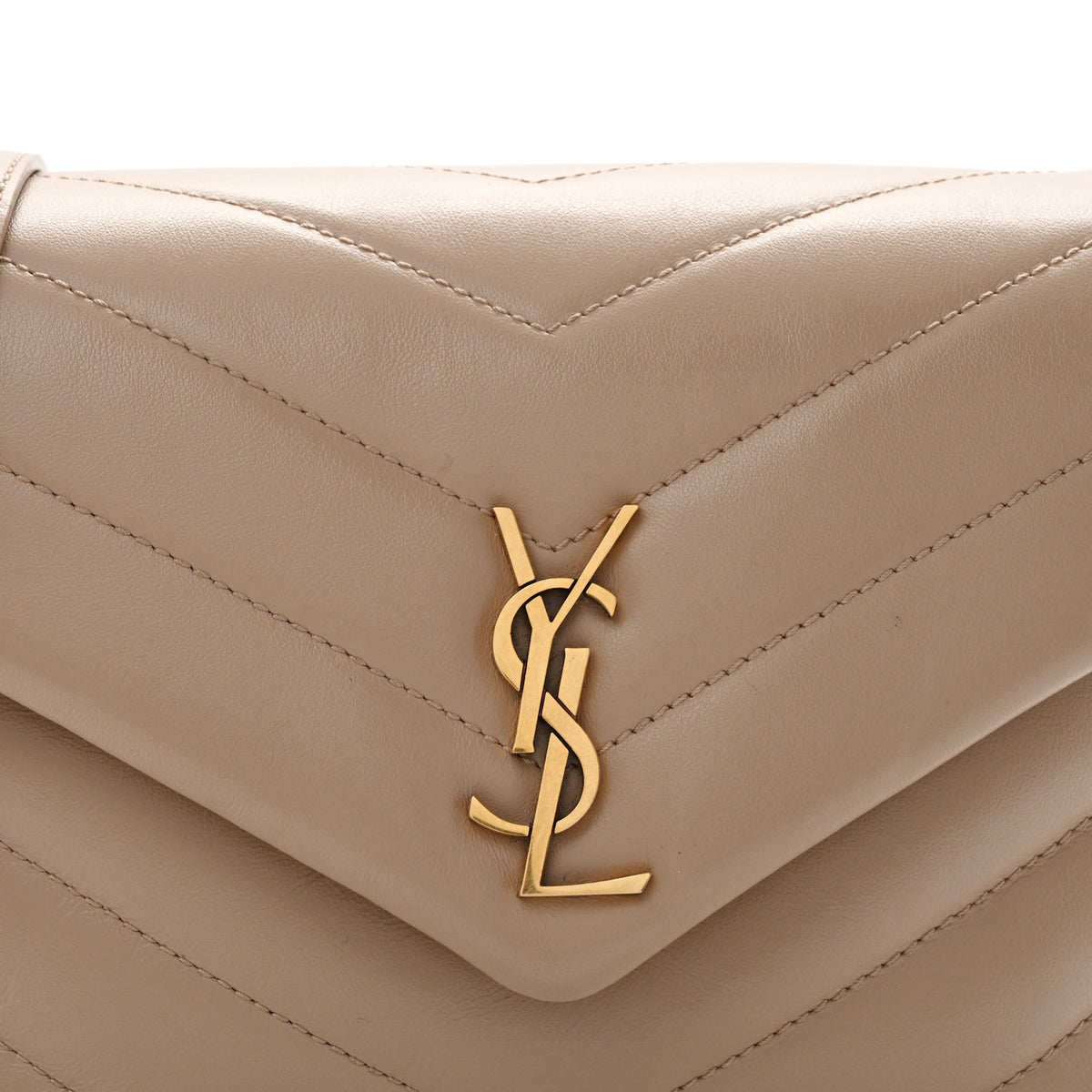 Calfskin Y Quilted Monogram Toy Loulou Crossbody Bag Dark Beige