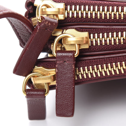 Celine Lambskin Small Trio Crossbody Bag Burgundy 9 of 14