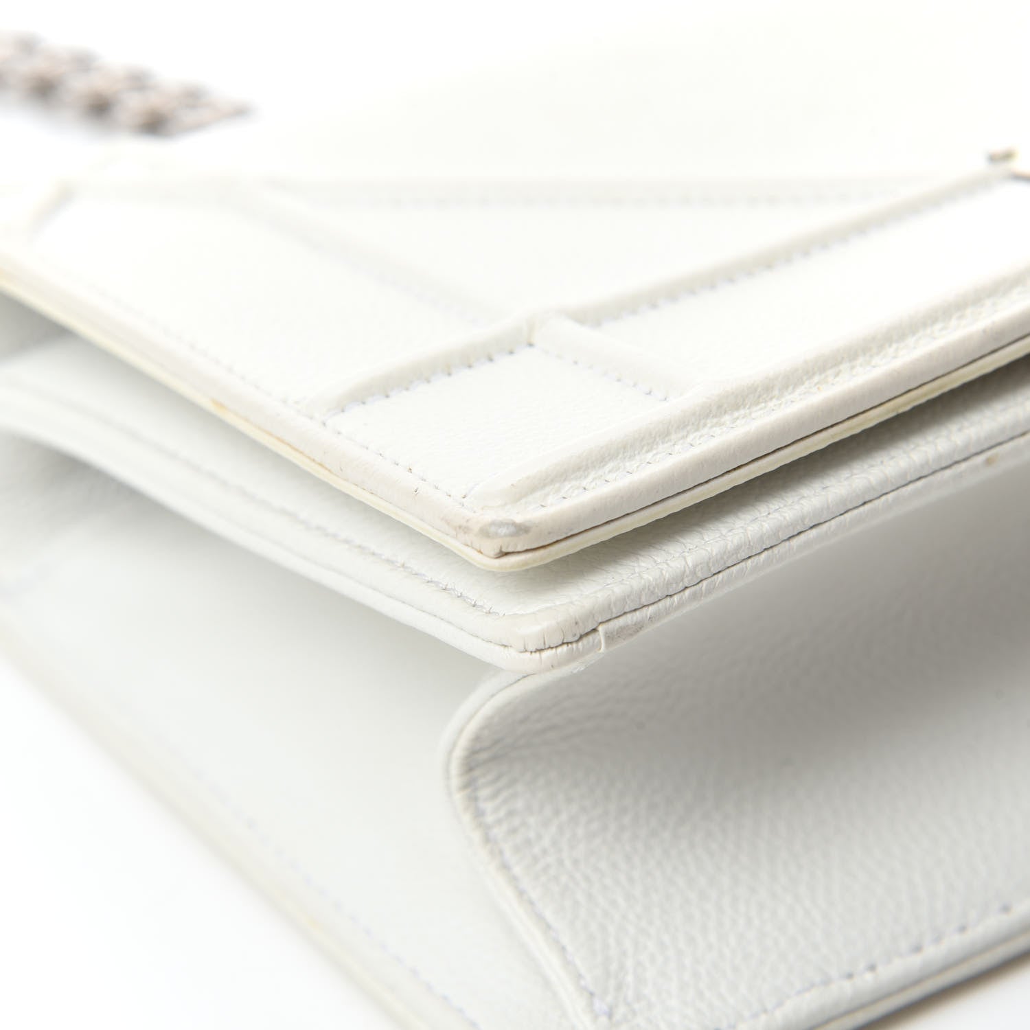 Christian Dior Grained Calfskin Small Diorama Flap Bag White 8 of 20