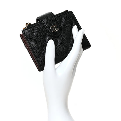 Chanel Caviar Quilted Compact Zipped Pocket Wallet Black 2 of 10