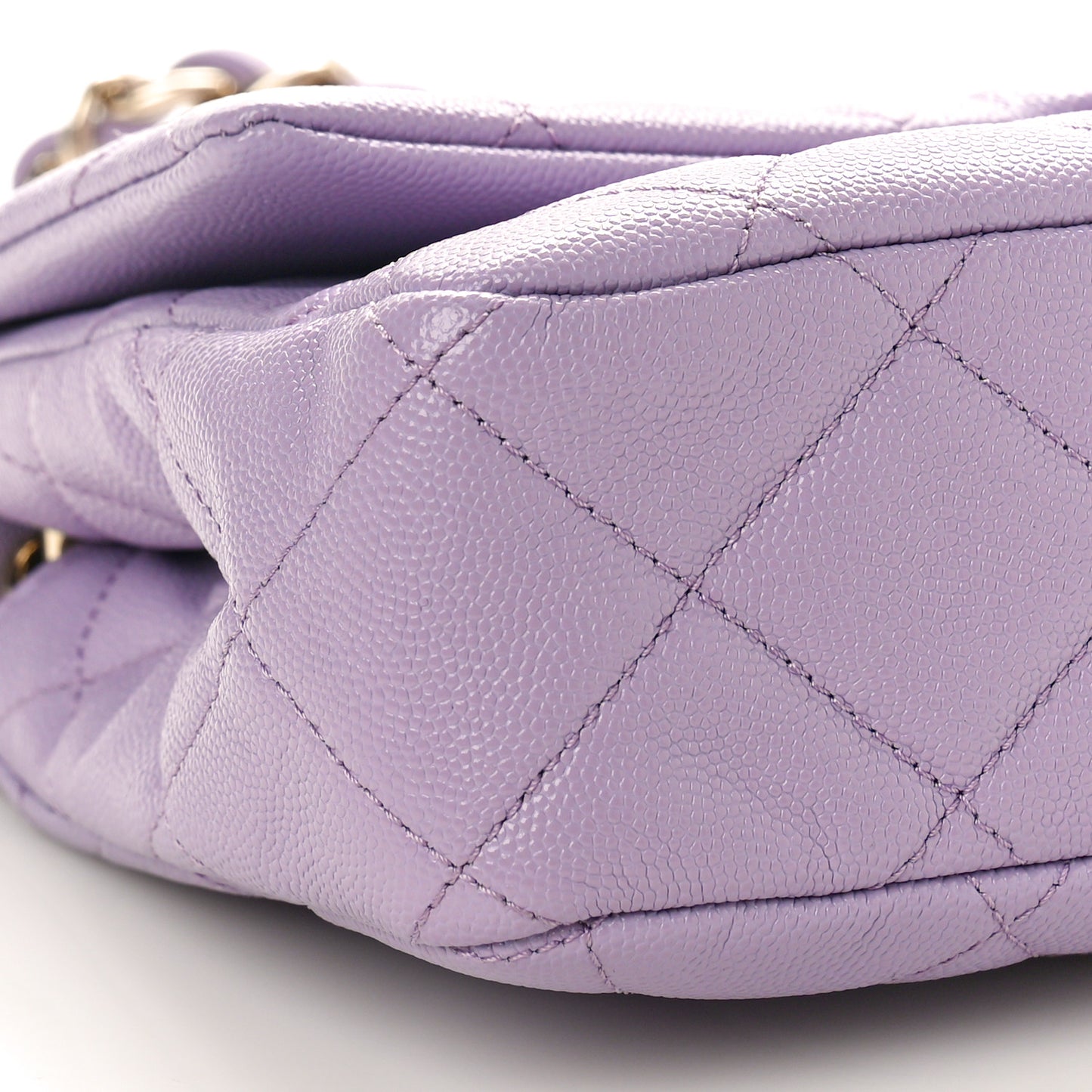 Shiny Caviar Quilted Large Funky Match Flap Lilac